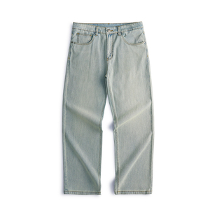 美式复古水洗弹力牛仔裤男士简约cleanfit直筒休闲裤高街潮牌裤子