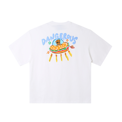 薛之谦dsp涂鸦汉堡飞船短袖T恤