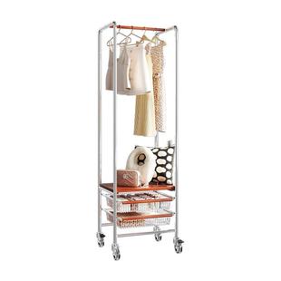 中古风衣帽架落地卧室简约衣服收纳柜家用可移动置物隔夜挂衣架子