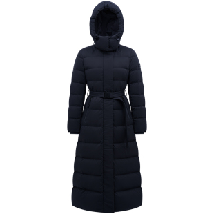 LINC金羽杰2025年冬季新款鹅绒服超长款收腰连帽羽绒服女8187G