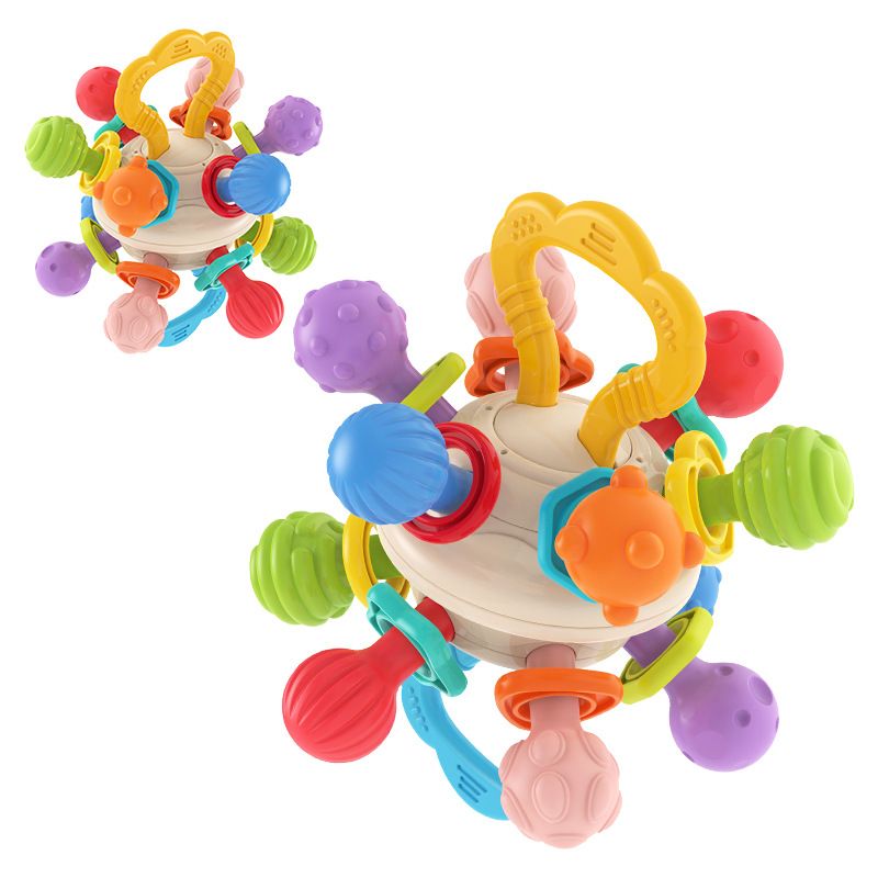 皇儿曼哈顿原子球0-1手可软胶宝宝婴儿煮摇铃水抓球玩具磨牙岁