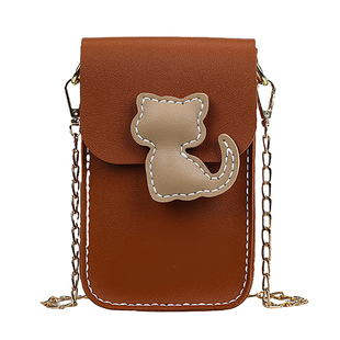 可爱卡通小猫咪手机包女diy手工编织包包自制材料包单肩包斜挎包