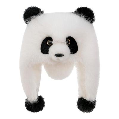可爱儿童熊猫帽子送女孩子生日礼物毛茸茸舒适熊猫帽子冬季送朋友