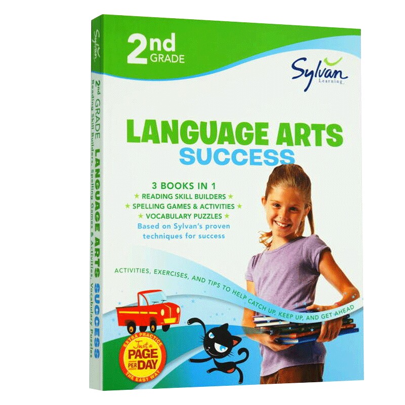Second Grade Language Arts Success 英文原版 美国小学二年级语言艺术 语文练习册 英语拼写+词汇+阅读能力 英文版儿童图书