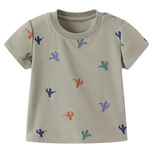 babylove婴儿短袖t恤夏季薄款莫代尔棉宝宝清凉上衣卡通弹力夏装