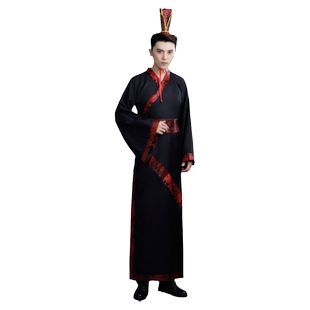 古装服装男新款汉服男士曲裾臣子官服汉朝大臣书生直裾深衣汉服