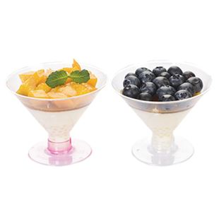 高脚慕斯杯布丁杯果冻杯冰淇淋杯硬塑料航空杯红酒杯子一次性带盖