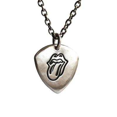 滚石乐队舌头足银吉他拨片项链
