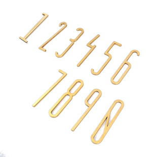 北欧网红ins轻奢金属黄铜数字实木宾馆房间门牌号码牌客房装饰