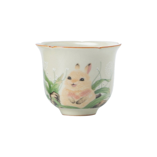 JOJO'S L. PD.Creating.品茗杯兔子汝窑葵口花瓣杯陶瓷杯 | 行规