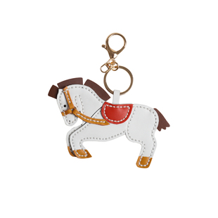 真皮手工缝制马年小马钥匙扣材料包创意汽车挂饰挂件DIY编织礼物