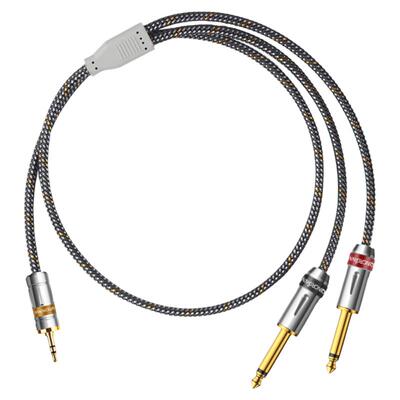 3.5转双6.5一分二音频线