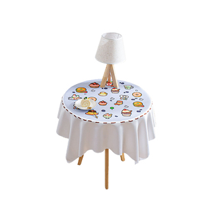 北欧桌布食物菜谱简约防水桌垫盖布蛋糕店正方形茶几台布家用圆桌