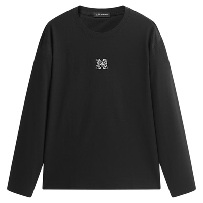 【商场同款】太平鸟男装T恤春季新款重磅刺绣长袖衫B1CPF1428