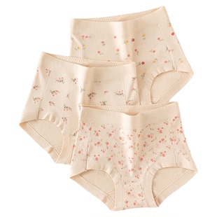 顶呱呱彩棉纯棉档女收腹束腰内裤高腰三角短裤胖妹妹底裤大码推荐