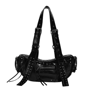 DAOR原创设计朋克铆钉腋下包包女2025秋冬新款辣妹手提单肩机车包