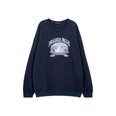 BF卫衣女2025新款爆款印花圆领套头上衣慵懒风今年流行的漂亮卫衣