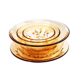 琥珀色玻璃碗微波炉专用耐高温家用面碗沙拉碗2025新款饭碗汤碗