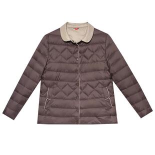 中年妈妈轻薄羽绒服女短款中老年人秋冬加肥加大码小个子冬装外套