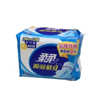 柔柔卫生巾日用纤巧型24厘米棉柔表层干爽瞬吸贴身亲肤姨妈巾防漏