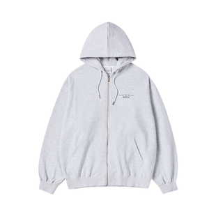 ADLV秋季流行风格拉链连帽卫衣2025年新款外套男女款上衣灰色黑色