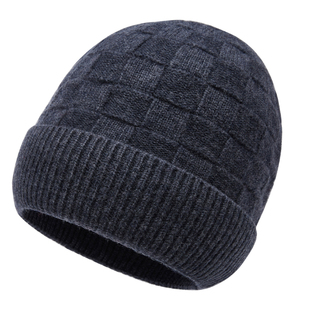 恒源祥100%纯羊毛帽子男士冬季中老年爸爸加绒保暖针织毛线帽子女