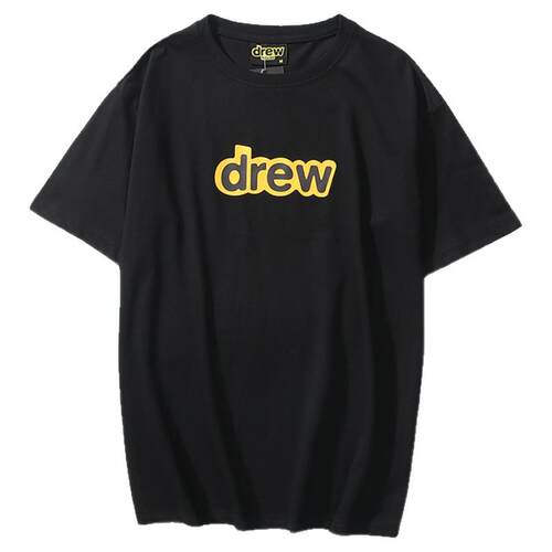 Drew笑脸贾斯汀比伯男女情侣同款宽松高街风纯棉简约潮牌短袖T恤