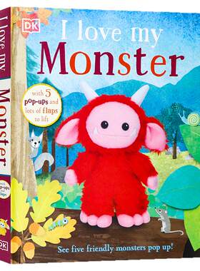 DK出品 我爱我的怪兽 英文原版 I Love My Monster 纸板翻翻书 儿童动物科普读物 立体书绘本 儿童启蒙英语阅读书籍 精装全彩绘本