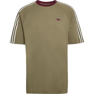 Adidas/阿迪达斯官方正品三叶草男士三条纹圆领宽松休闲T恤KV4446