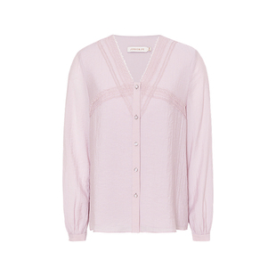 【缓存浪漫】JESSIE2025年秋季新款百搭休闲衬衫女士薄款蕾丝拼接