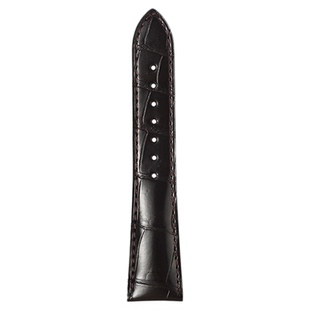 适用浪琴表带真皮原装款式双面鳄鱼皮名匠八针军旗月相手表带男女