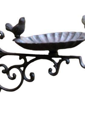 复古铸铁艺鸟浴盆花园壁挂装饰