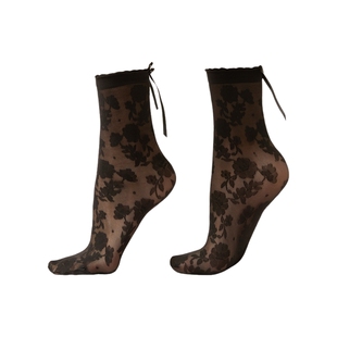 CALZEDONIA卡泽意袜女士时尚性感波点花朵印花蝴蝶结短袜DCZ073