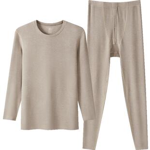 三枪华绒拉绒中厚抗菌保暖内衣情侣羊绒蚕丝高弹男秋衣秋裤女礼盒