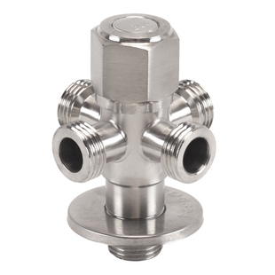 304不锈钢角阀一进二出/一进三出/一进四出单控4分家用冷热分水阀