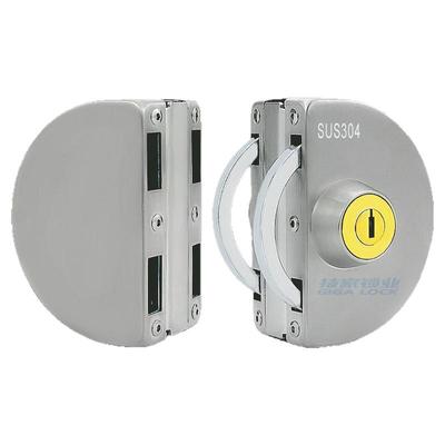 玻璃门锁推拉玻璃锁双门免开孔锁