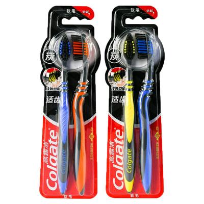 高露洁适齿牙刷4支装竹炭中软毛