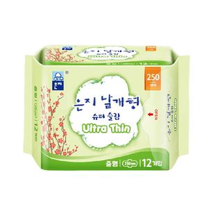 恩芝韩国进口超薄卫生巾日用纯棉透气舒爽姨妈巾250mm*