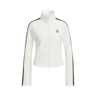 阿迪达斯三条纹马年新年款灯芯绒立领外套2026春女针织夹克KG3456