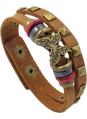 辣妹y2k民族风蝴蝶手链牛皮