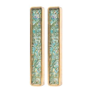 善琏湖笔 青璃螺屏 螺钿黄铜实心镇纸镇尺书法专用毛笔纸镇铜镇尺摆件压书神器创意礼品礼物教师节文房四宝