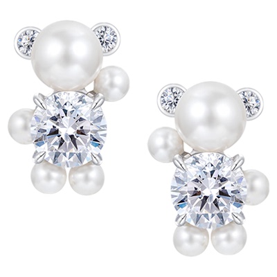 YVMIN尤目珍珠熊耳钉耳环