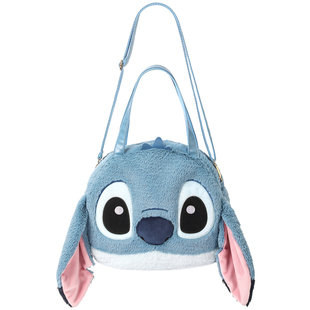 畹町迪士尼史迪奇毛绒包女大学生上课包秋冬季单肩斜挎卡通公仔包