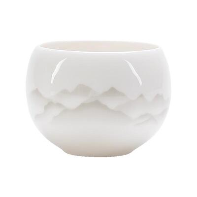 白瓷主人杯大容量品茗杯