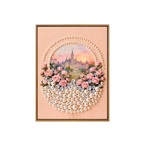 浪漫玫瑰城堡diy珍珠画装饰挂画