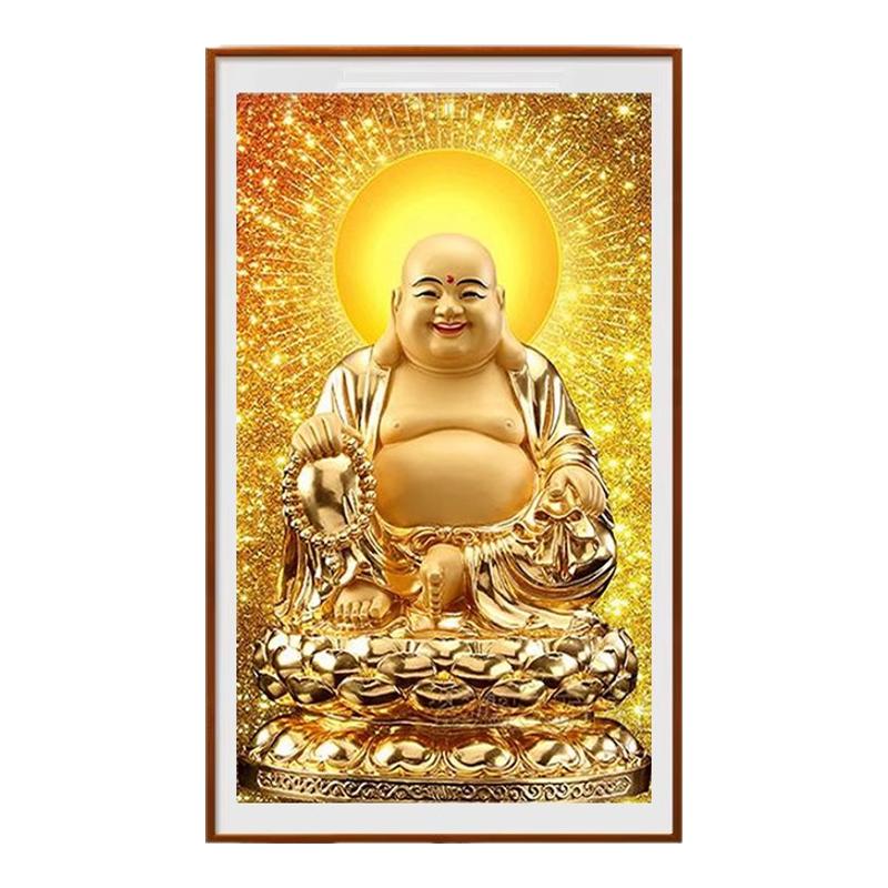 大肚弥勒佛钻石画方钻满钻十字绣