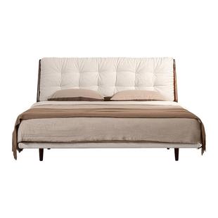 支吾暮云2棉麻诧寂全拆洗亚麻布艺简约悬浮实木软包主卧大床轻奢