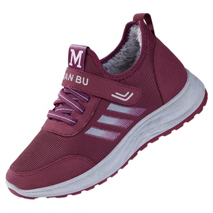 老北京布鞋女冬加绒加厚保暖妈妈棉鞋中老年软底防滑鞋休闲健步鞋