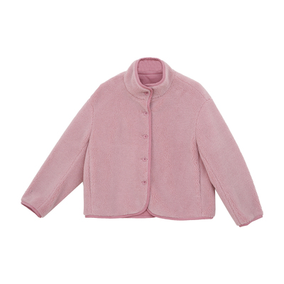 忘城H1451座/粉色力量/冬款羊毛混纺羊羔毛厚外套短款羊羔绒上衣