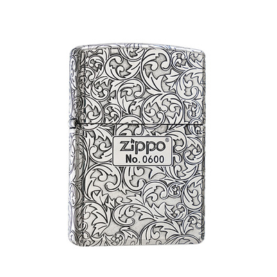 zippo纯银五面套壳唐草商务礼盒